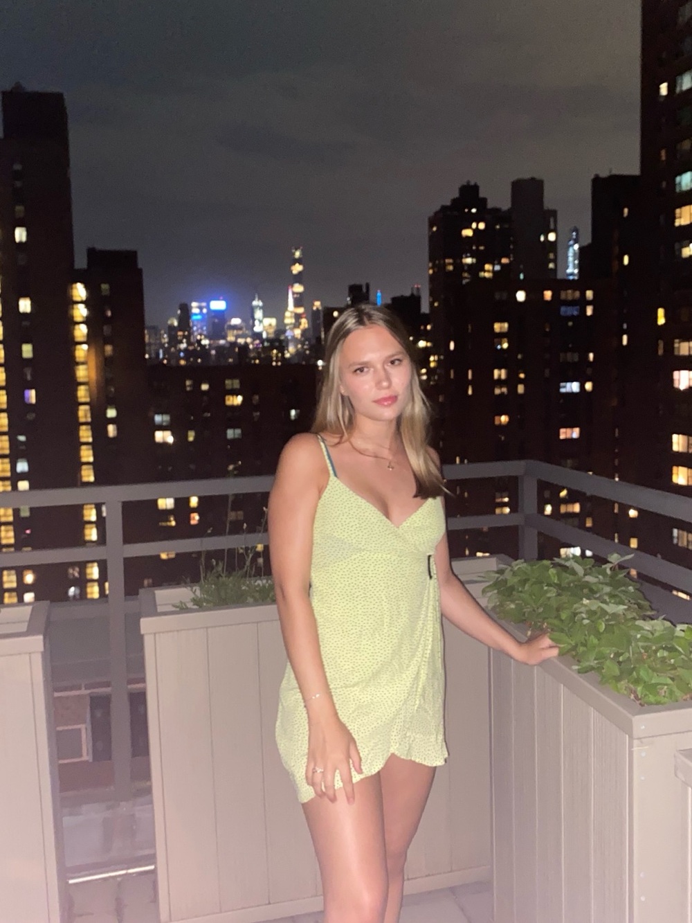 Bershka Light Green Spotted Slip Dress